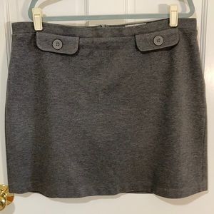 Boden US14R gray ponte knit skirt, 2 faux front pockets, back zip, lined